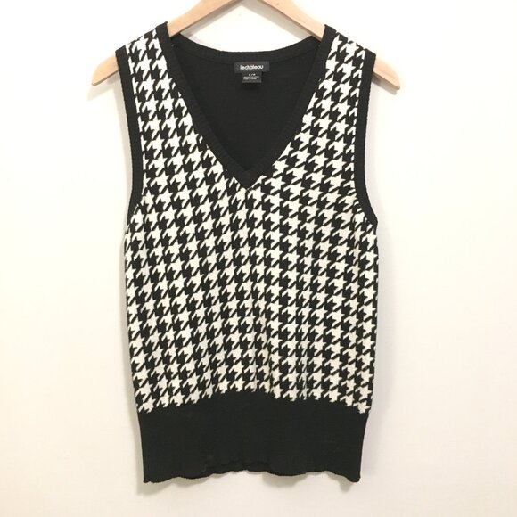 Preppy Clueless Houndstooth Sweater Vest - Picture 1 of 14